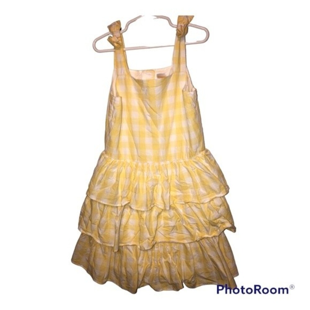 Gymboree Tier Ruffles Sundress Sz 8 Yellow White Check